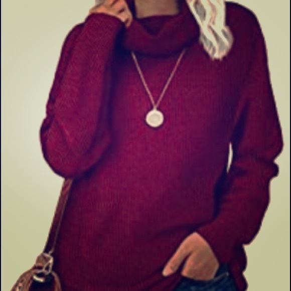 Cowl Neck Baggy Sweater - Picture 1 of 2